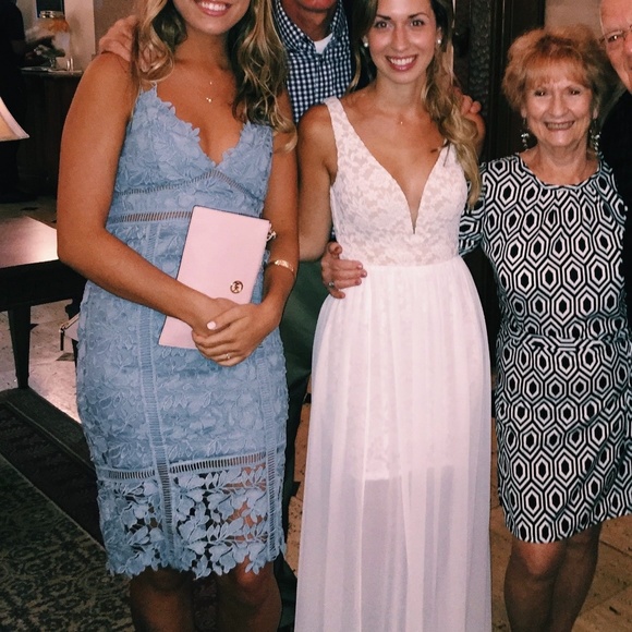 Revolve Blue Lace Dress Size 6 - Picture 4 of 5